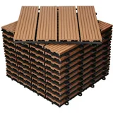 ECD Germany WPC Terrassenfliesen 30x30 cm 22er Spar Set Hellbraun in Holzoptik