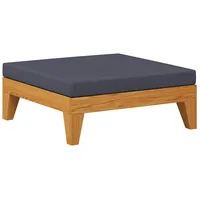 VidaXL Modular-Fußhocker mit Dunkelgrauem Kissen Akazie Massivholz