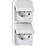 Merten SCHUKO-Doppel-Steckdose polarweiß, MEG2328-8019