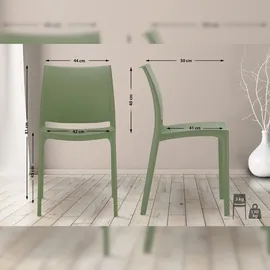 CLP Gartenstuhl Maya 44 x 44 x 81 cm grün