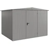 Metall-gerätehaus Berry Classic Mit Satteldach Typ 3, 324 X 248 Cm, Graualuminium, 8 M2, 1-flüglige Tür - Hörmann