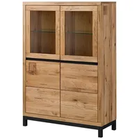 Massivmoebel24 Vitrine Wildeiche 103x40x148 natur geölt VILLANDERS #102 -