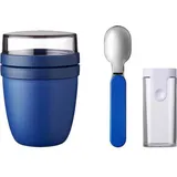 Mepal Set Lunchpot Faltbarer Löffel Ellipse ? Vivid Blue ? praktischer Müslibecher und Behälter für Transport von Lebensmitteln #1