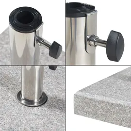 casa.pro Schirmständer Granit 38 x 6,5 x 38 cm Grau