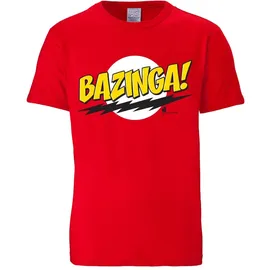 LOGOSHIRT "Bazinga - The Big Bang Theory", Herren, Gr. XS, rot, 100% Baumwolle, bedruckt, normal, Rundhals, Shirts T-Shirt, mit coolem Frontdruck