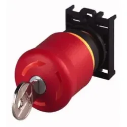 Eaton 216514 NOT-HALT-/NOT-AUS-Taste, RMQ-Titan, Pilzform, 38 mm, unbeleuchtet, Schlüsselentriegelung, 1 Ö, rot, gelb, RAL 3000, nicht  - 5 Stück