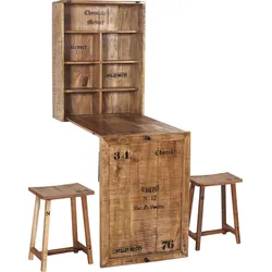 Klapptisch SIT, beige (natur, natur, natur), B:60cm H:80cm T:25cm, Tische, inklusive 2 Hockern