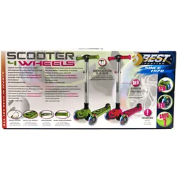 BEST Sporting Tretroller, 4-Rad-Scooter mit LED-Lichtern