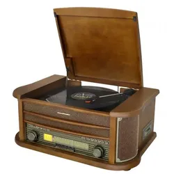 NR560 Nostalgie Stereoanlage mit Plattenspieler (Holz) 