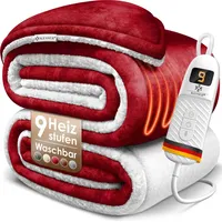 Kesser KESSER® Heizdecke mit Abschaltautomatik Doppelseitig Elektrische Wärmedecke Kuscheldecke Bett, Sofa 9 Temperaturstufen waschbar bis 40°C mit Timer Digitalanzeige