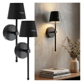 ideoon lights Elegante LED Wandleuchte (120 lm) 2er-Set Schwarz