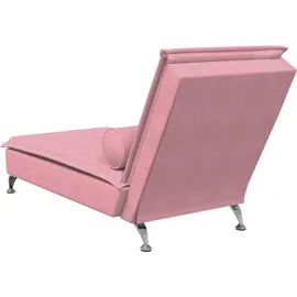 vidaXL Massage-Chaiselongue mit Nackenrolle rosa