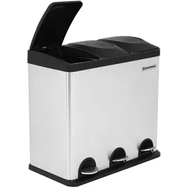 Songmics Mülleimer 54 l Silber/Schwarz