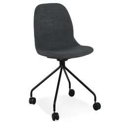 Bürostuhl Metall Textil | Ergonomischer Arbeitsstuhl mit 360° Drehung | Schreibtischstuhl mit Polsterung | Modern Dunkelgrau | Kadima Design