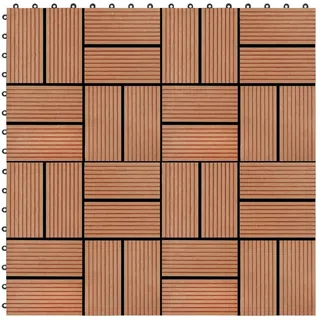 vidaXL Terrassenfliesen 11 Stück WPC 30 x 30 cm 1 qm Teakholzfarbe