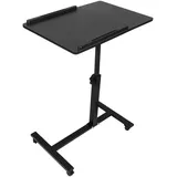 LANTUS Computertisch höhenverstellbar, Stehpult Höhenverstellbar Schreibtisch Klein,Mobiler Laptoptisch Höhenverstellbar mit 4 Rollen, Laptoptisch Höhenverstellbarer,70 x 44 x 95 cm (Schwarz)
