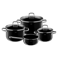 Topfset Elegance Line Induktion 4-teilig, Kochtopfset mit Glasdeckel, Silargan Funktionskeramik, e Induktions Töpfe