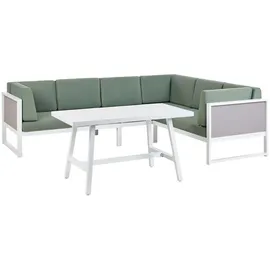 Beliani Castella Loungeset 2-tlg. grau/grün/weiß