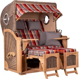 Mr. Deko Strandkorb Düne Bullauge Teak PE Grey Dessin 584