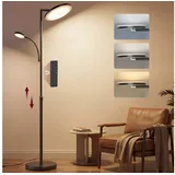VASAGLE Stehlampe LED-Stehleuchte, drehbarer Lampenkopf, Standleuchte 30/36/42W, Leselampe, Timer, Tasten- und Fernbedienung