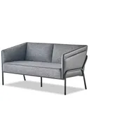 JVmoebel 2-Sitzer Sofa Textil Leder 2-Sitzer Grau Edelstahl Modern Couch Sitzmöbel, Made in Europa grau