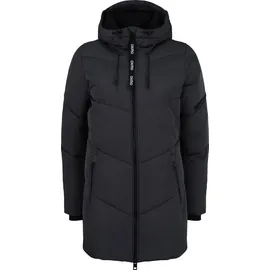 Oxmo OXJunchen Damen Winterjacke Damenjacke Jacke mit Kapuze Eingrifftaschen Reißverschluss Regular fit - Schwarz - L