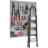 Vevor Werkzeugwand 1230x1235x20mm PVC-Garagen-Lamellenwand grauer Wand-Organizer 136 kg pro Platte