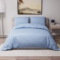 Dreamzie - Bettwäsche Set 240x220 cm mit 2 Kissenbezügen 50x70 cm Blau - Bettbezug 240x220 Erwachsene aus 100% Mikrofaser - Zertifiziert ohne Chemikalien (Oeko TEX)