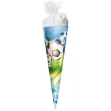 ROTH Schultüte Fußball 22 cm rund Tüllverschluss - Zuckertüte Schulanfang
