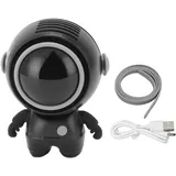 Tragbarer Und Wiederaufladbarer, Klingenloser Usb-nackenventilator, Schwarzes Astronauten-design, Leise Und Kompakt.