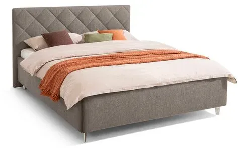 Segmüller Werkstätten Polsterbett Opal Stoff Grau Taupe 180 x 200 cm