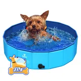 Pawaboo Faltbarer Hundepool Hundebad, Swimmingpool für Hunde, Einfache Aufbewahrung, Harte Kratzfeste Haustier Pool für Welpen Katzen, Tragbar Planschbecken für Haustiere (80cm x 20cm, S)