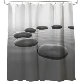 Sanilo Duschvorhang Hot Stones 180 x 200 cm grau/schwarz