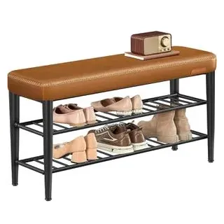 VASAGLE EKHO, Kollektion Schuhbank mit Nähten 30 x 50 cm karamellbraun