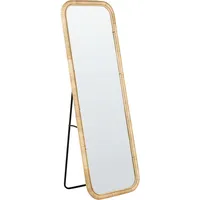Beliani Standspiegel MALANGE 150 cm Rattan Naturfarben