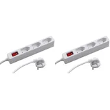 Meister Euro-Steckdosenleiste 3-Fach - 1,4 m Kabel - weiß - Kunststoffleitung - IP20 Innenbereich - Schalter - Extraflach/Euro-Steckerleiste/Euro-Stecker/Verteilersteckdose / 7430140