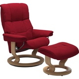 Stressless Relaxsessel STRESSLESS "Mayfair" Sessel Gr. ROHLEDER Stoff Q2 FARON, Classic Base Eiche, Relaxfunktion-Drehfunktion-PlusTMSystem-Gleitsystem, B/H/T: 79 cm x 101 cm x 73 cm, rot (red q2 faron) Lesesessel und Relaxsessel