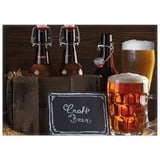 Wallario Teppich Biervarianten - Pils im Glas Flaschenbier Schild Craft Beer, rechteckig, rutschfest braun 50 cm x 70 cm