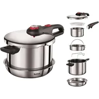 Tefal P2530757 Ingenio Emotion Edelstahl Topfset 6-tlg. mit Schnellkochtopf 6L