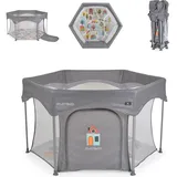 Cangaroo Laufstall Playbox klappbar Matratze Tragetasche Öffnung Reiselaufstall grau