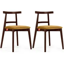 Konsimo Holzstuhl 2er-Set ¦ gelb ¦ Maße (cm): B: 47 H: 76