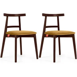 Konsimo Holzstuhl 2er-Set ¦ gelb ¦ Maße (cm): B: 47 H: 76