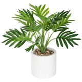 Atmosphera - Künstliche Palme Etnik - Zementtopf - H29 cm - Weiß