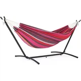Tragbare Outdoor-campinghängematte Mit Gestell, Canvas-hängematte Für Camping, Strand Und Reisen, Tragkraft 200 Kg, Rot