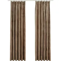 vidaXL Verdunkelungsvorhänge mit Haken 2 Stk. Samt Beige 140x245 cm