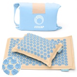 Fitleap Akupressurmatte-Set mit Kissen + Tasche, Massage-Matte zur wohltuenden Entspannung und Stimulation, Akupunktur-Matte zur Schmerzlinderung