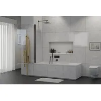 Bernstein Duschabtrennung Bernstein Nano Echtglas, 6mm NT201 100x140 cm Profil Schwarz matt