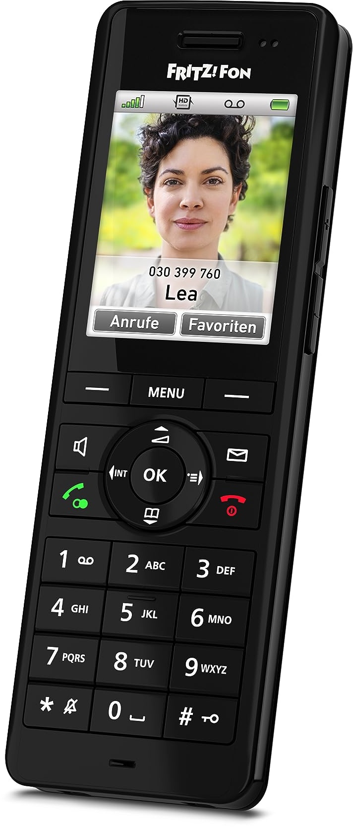 AVM FRITZ!Fon X6 Black DECT-Komforttelefon (hochwertiges Farbdisplay, HD-Telefonie, Full-Duplex-Freisprechen, Steuerung FRITZ!Box-Funktionen), schwarz, deutschsprachige Version