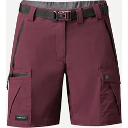 Trekkingshorts Damen - MT500 burgunderrot lila|rauchschwarz DE 38 / FR 40