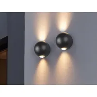 MeineWunschleuchte 2er SET kleine LED Außenwandleuchten, Up and Down